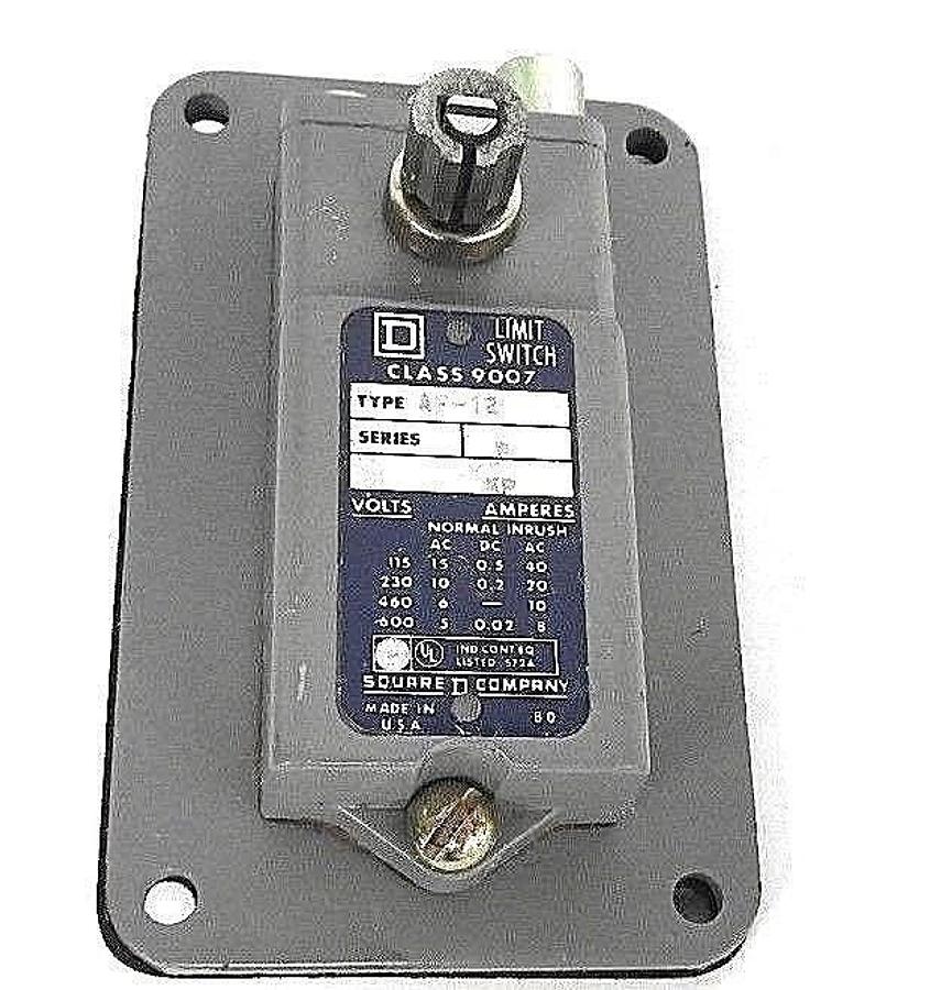 Used NEW SQUARE D 9007-AF-12 LIMIT SWITCH 9007AF12, SER. D