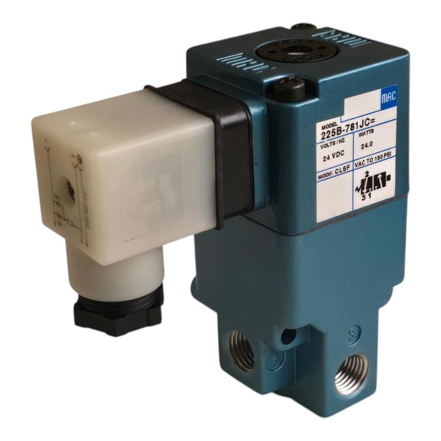 Used MAC Valve 225B-781JC | 225B-781JC-CLSF 3/2-way Solenoid Valve 24VDC 150PSI NSMP