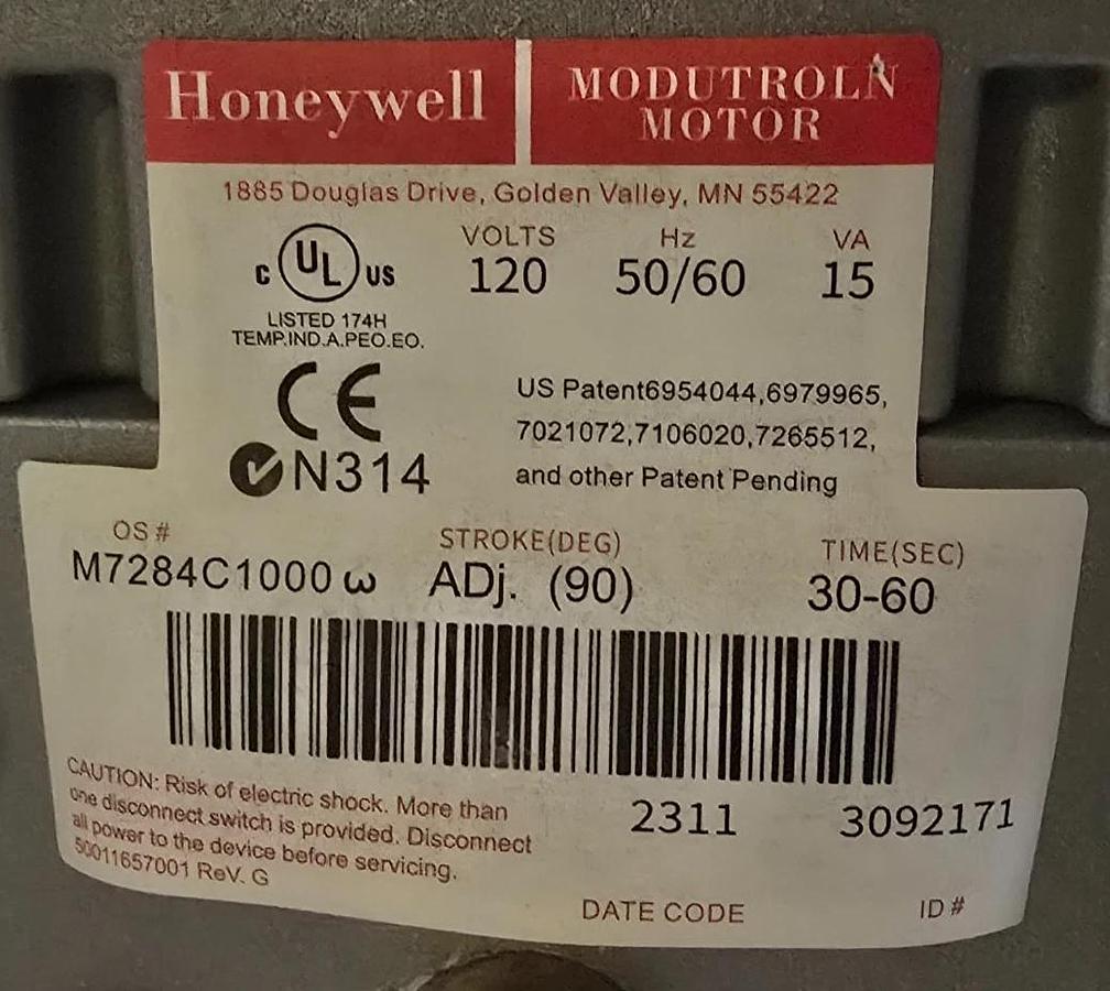 Honeywell M7284C1000 Modutrol IV Motor 120V 50/60Hz 15VA M7284C 1000 NSMP