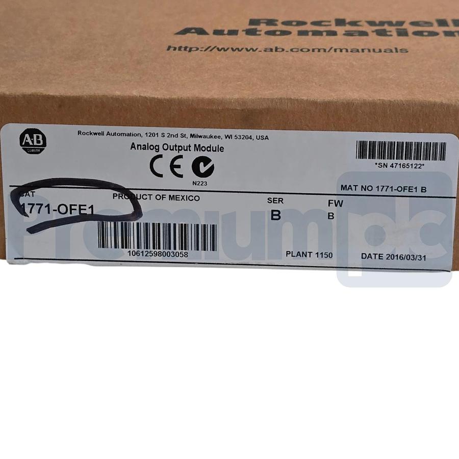 Used Surplus Allen Bradley 1771-OFE1 /B PLC-5 Analog Output Module FW. B 1771OFE1