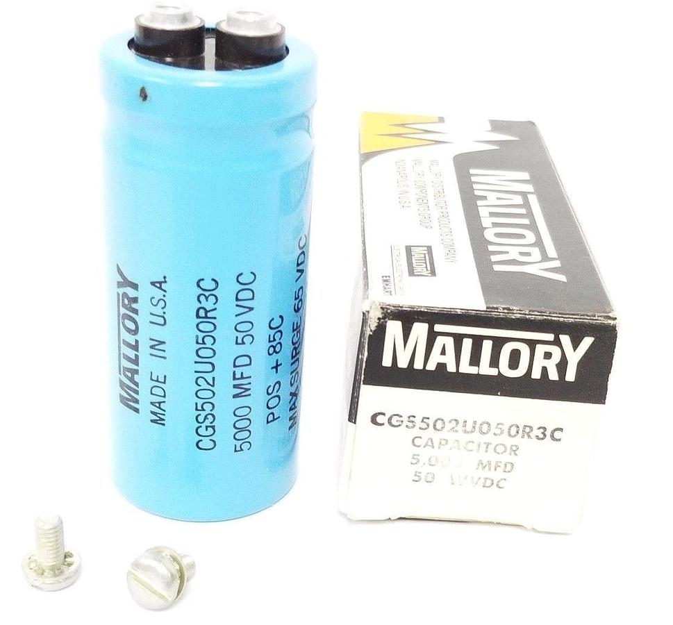 NIB MALLORY CGS502U050R3C CAPACITOR 50 WVDC, 5,000 MFD