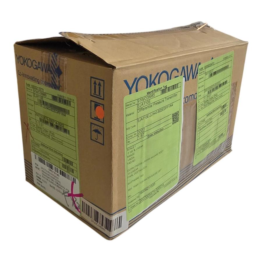 YOKOGAWA EJA110E S2 DIFFERENTIAL PRESSURE TRANSMITTER EJA110E-JLH4G-922ED/FF1/N4
