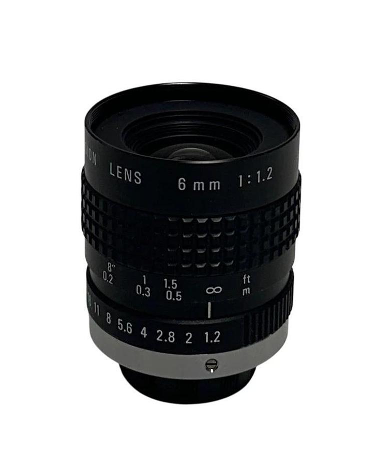 Used COSMICAR 6mm TELEVISION LENS 1:1.2 RATIO OEM BLACK USNP