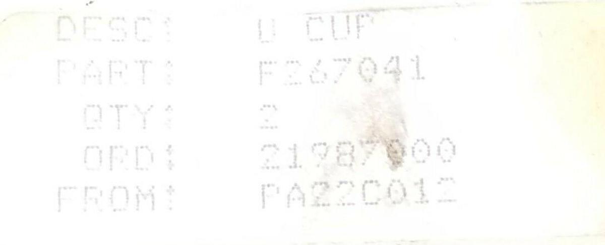 Used LOT OF 2 NEW GENERIC F267041 U CUP SEAL RINGS U237-01 , 2 IN. ID. 2-1/4 IN. OD.