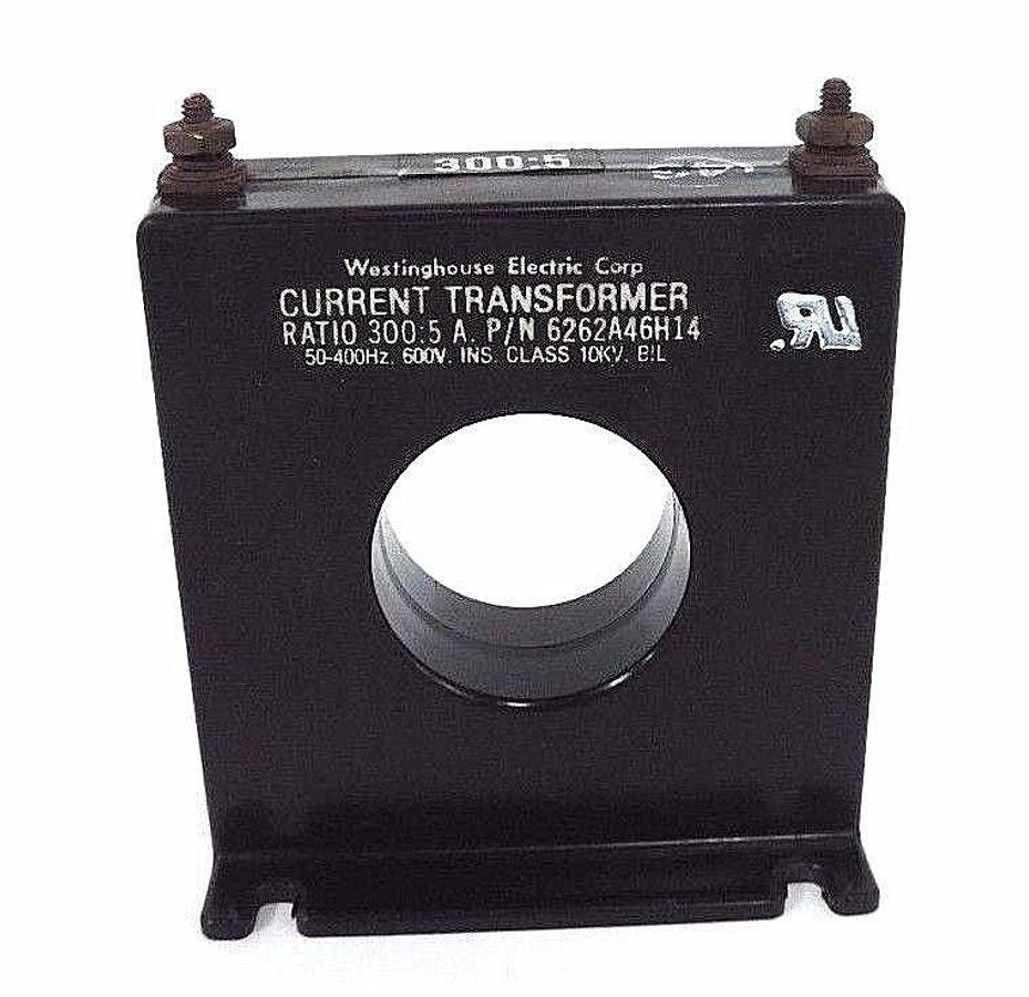 Used WESTINGHOUSE 6262A46H14 CURRENT TRANSFORMER RATIO: 300:5, 50-400HZ, 600V