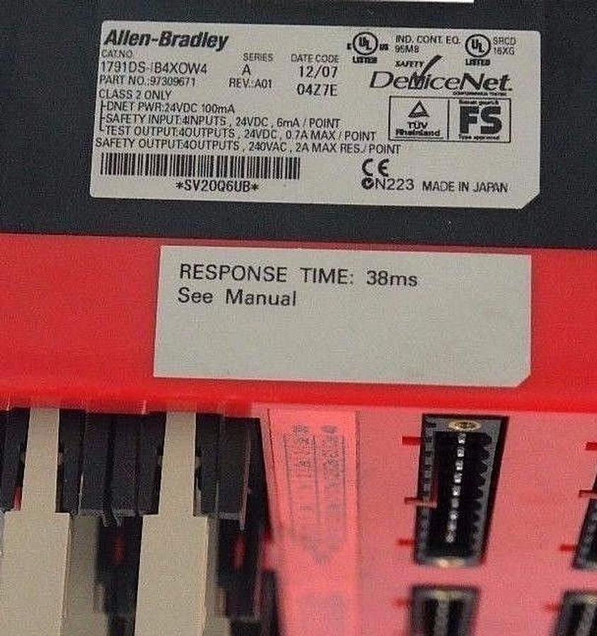 Used ALLEN BRADLEY 1791DS-IB4XOW4 SER. A, REV. A01 DEVICENET COMPACT BLOCK 97309671
