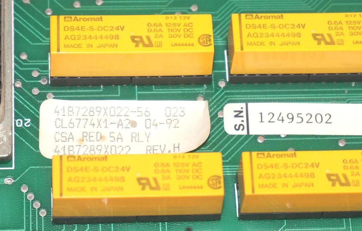 Used FISHER CONTROLS 41B7289X022-56 RELAY OUTPUT BOARD CL6774X1-A2 REV. H 41B7289X022