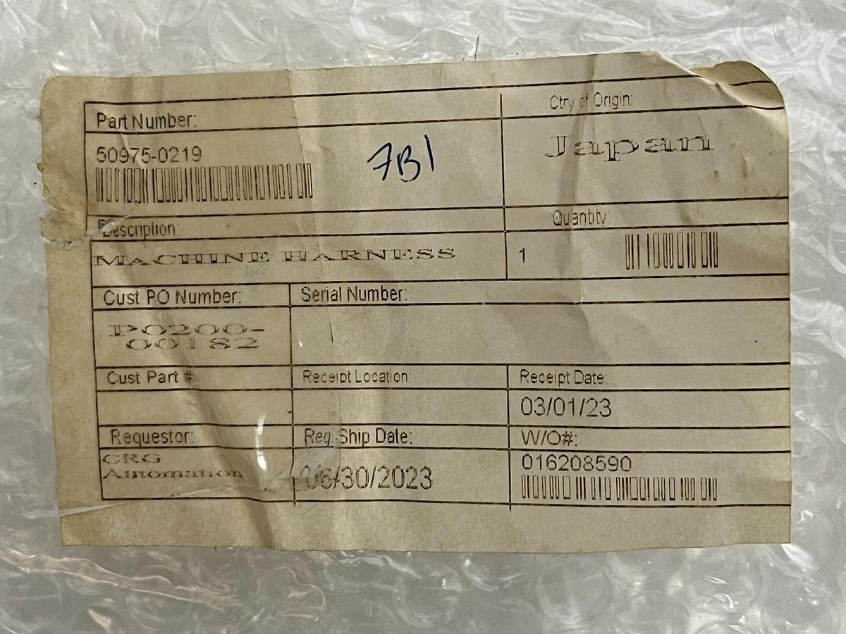 Used Kawasaki Robotics 50975-0219 Machine Harness Servo Cable Assembly New