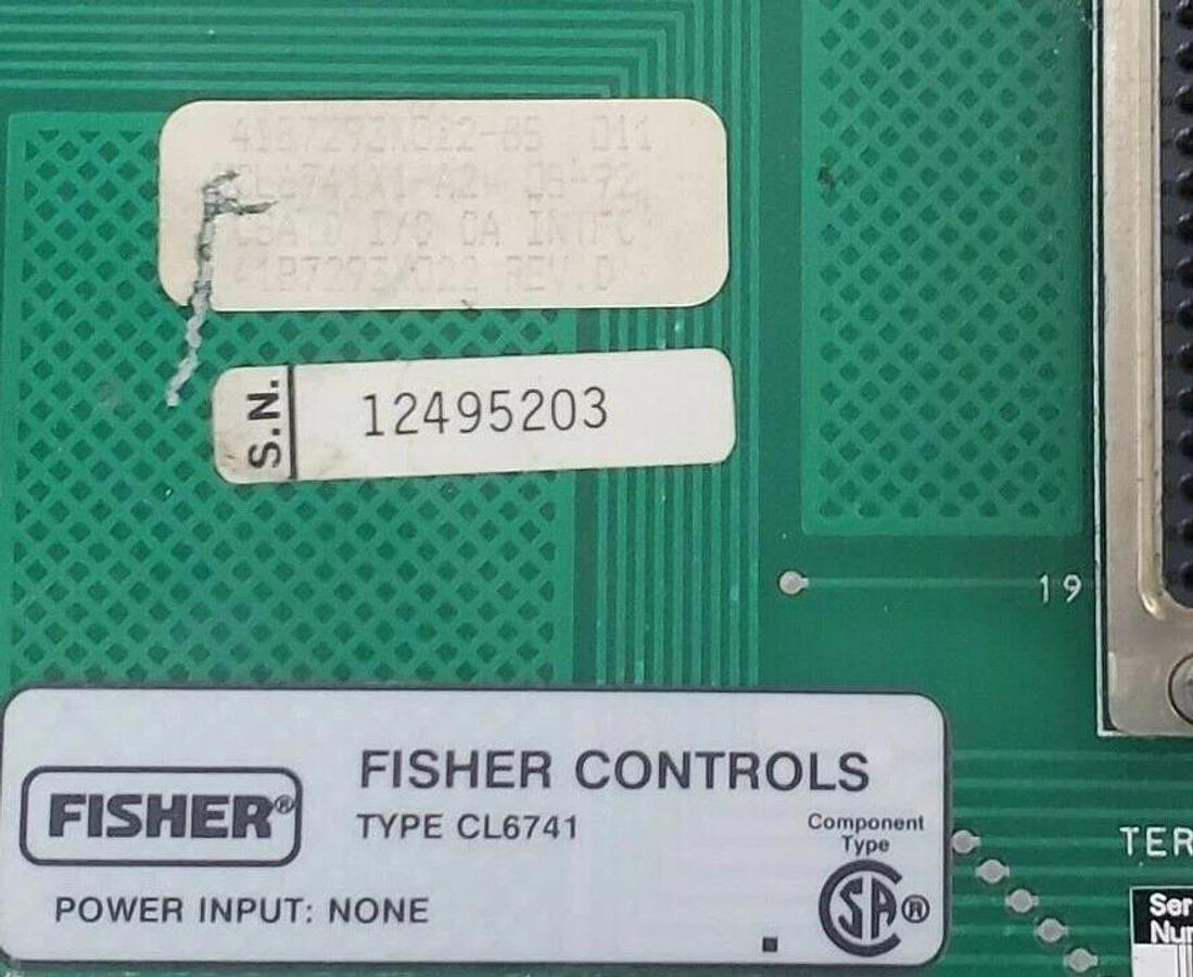 Used FISHER CL6741X1-A2 I/O CABLE INTERFACE PANEL 41B6041 CL6741 41B7293X022-85