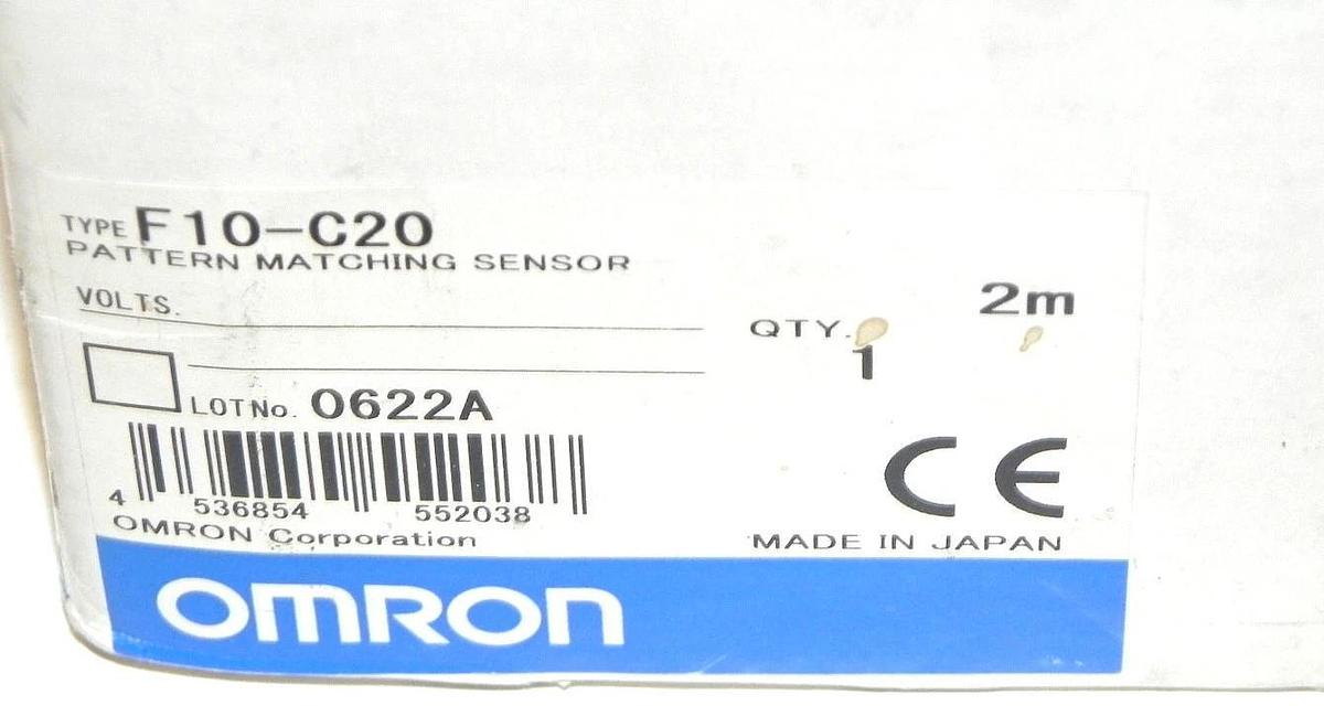 Used OMRON F10-C20 PATTERN MATCHING SENSOR F10C20 SOURCE 24VDC 0.3A
