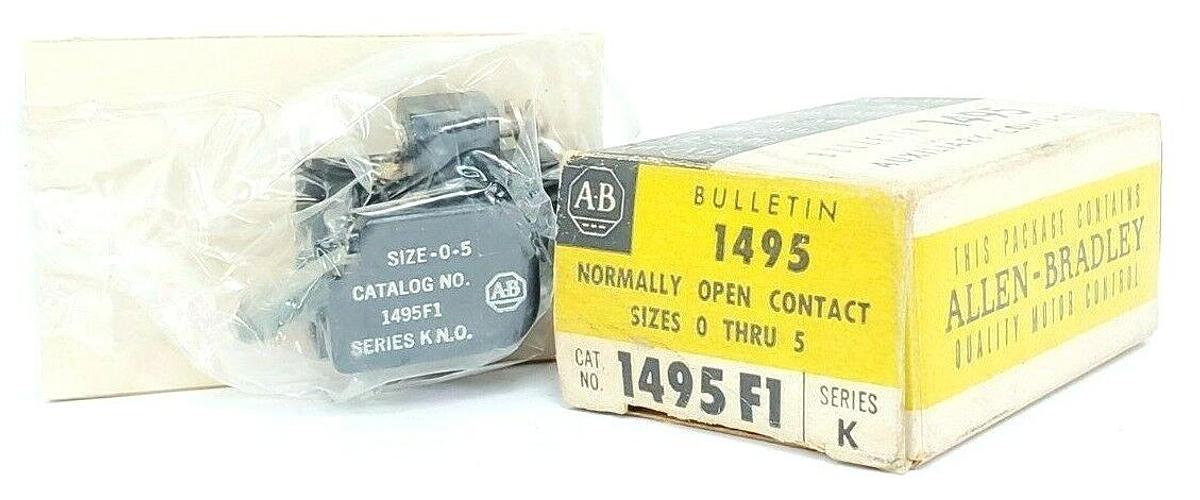 Used NIB ALLEN BRADLEY 1495-F1 SER. K, SIZE 0-5 CONTACT, 1495F1