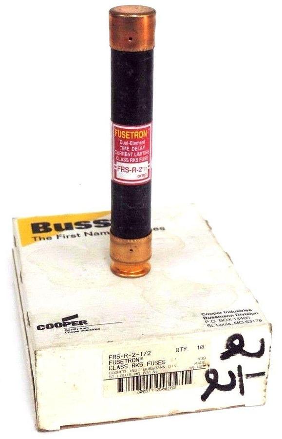Used LOT OF 8 NIB BUSSMANN FUSETRON FRS-R-2 1/2 CLASS RK5 FUSES 2-1/2 AMP