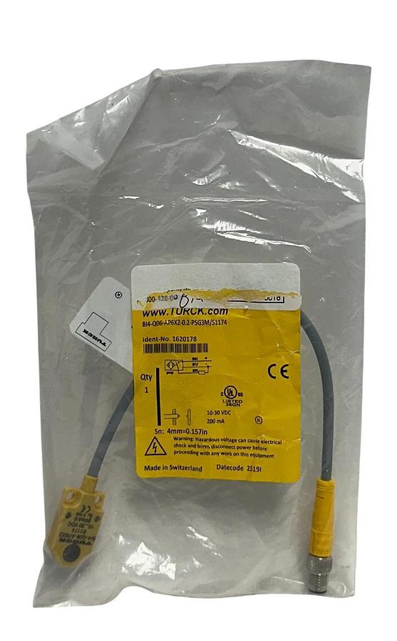 Used TURCK BI4-Q06-AP6X2-0.2-PSG3M/S1174 / 1620178 INDUCTIVE SENSOR 4mm 10-30VDC NSFS