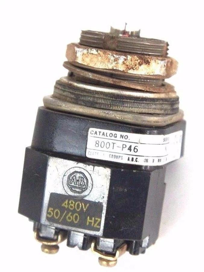 Used ALLEN BRADLEY 800T-P46 SER. N PILOT LIGHT W/ 480V 50/60HZ TRANSFORMER & BULB