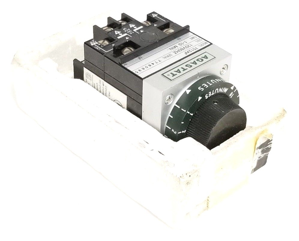 Used AGASTAT 7012-AF TIMING RELAY 1-10 MIN. 120V60HZ W/ A-3877 COIL 7012AF