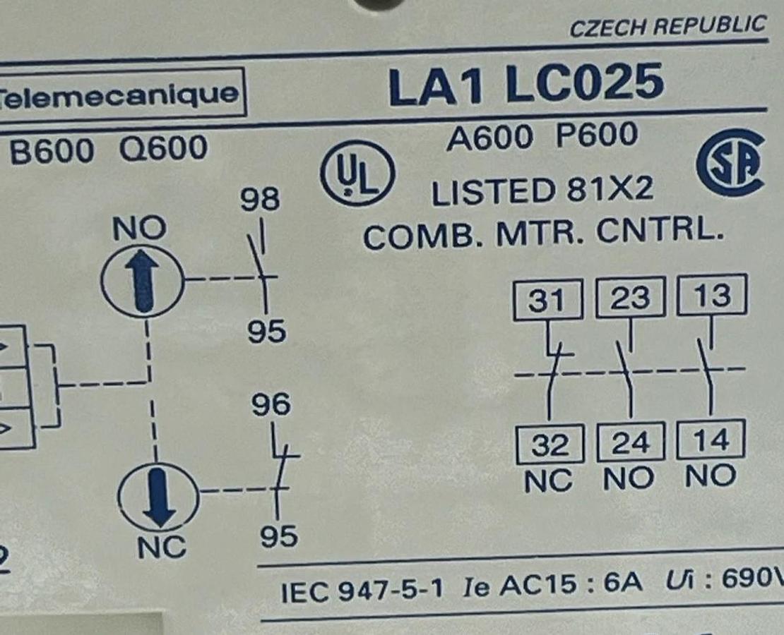 Used Telemecanique LD4-LC130BD Starter | LB1-LC03M22 Overload | LA1-LC025 Aux | 24VDC