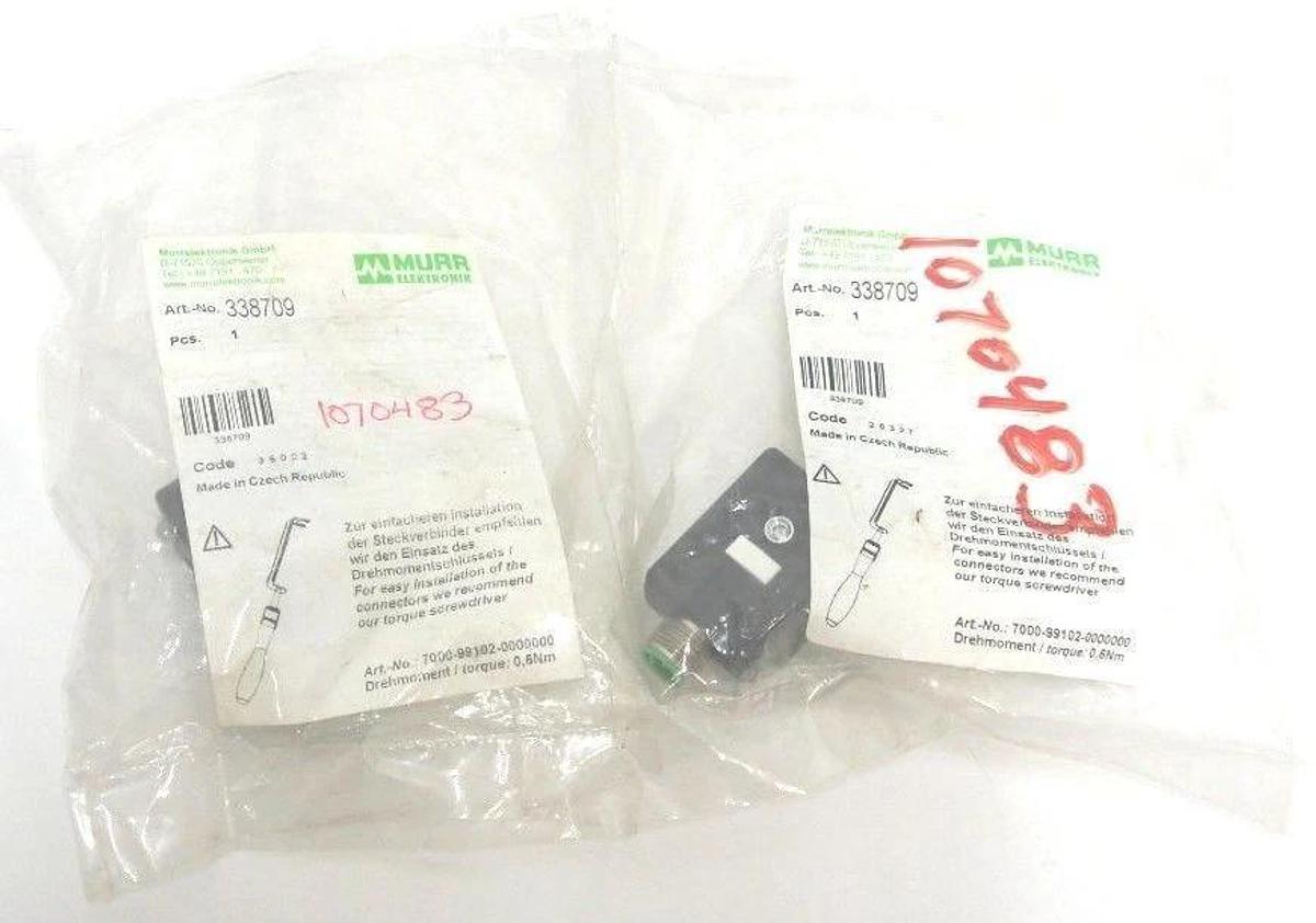 Used LOT OF 2 NIB MURR ELEKTRONIK 338709 ADAPTORS 110VAC/DC, 1A