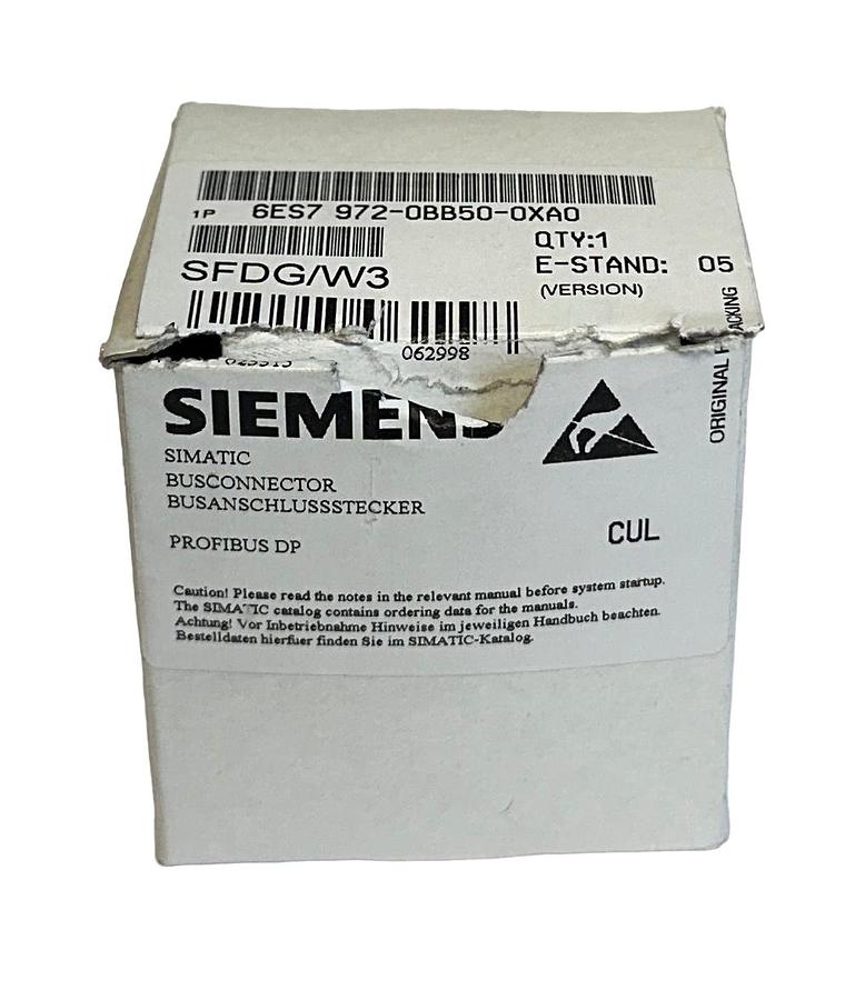 Used SIEMENS 6ES7 972-0BB50-0XA0 / 6ES79720BB500XA0 SIMATIC CONNECTOR PROFIBUS NSMP