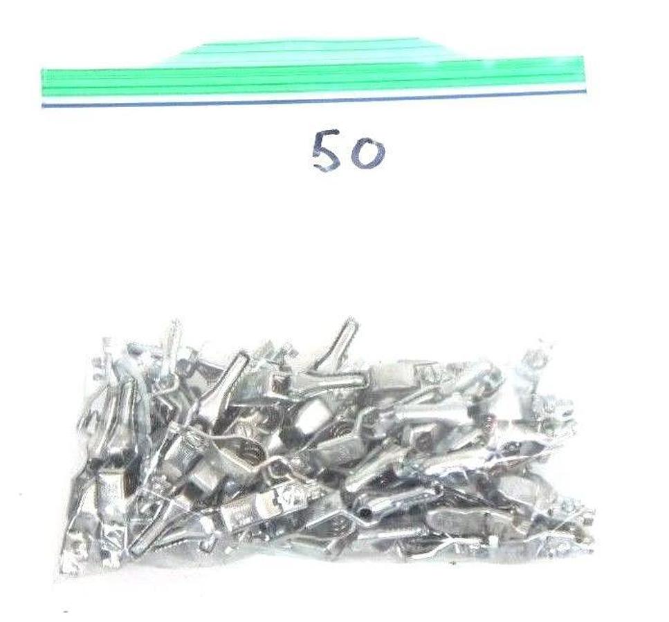 LOT OF 50 NEW SELECTA SWITCH INC. SC-85-BX CROCODILE STEEL SPRING CLIPS SC85BX