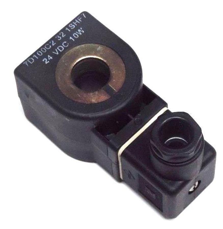 Used LOT OF 2 PARKER 7133KBN1LVJ1 SOLENOID VALVE COILS W/ CONNECTOR 7D100C2, 24VDC