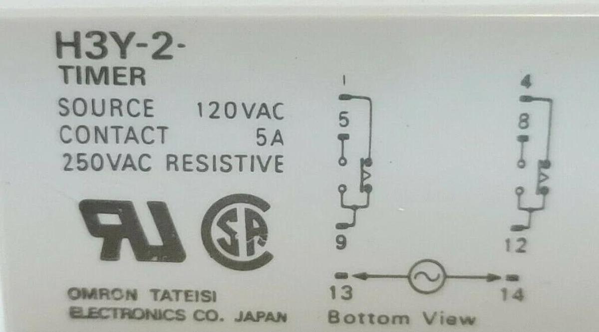 Used LOT OF 7 OMRON H3Y-2 TIMERS H3Y2 120VAC 0-3 MINUTE