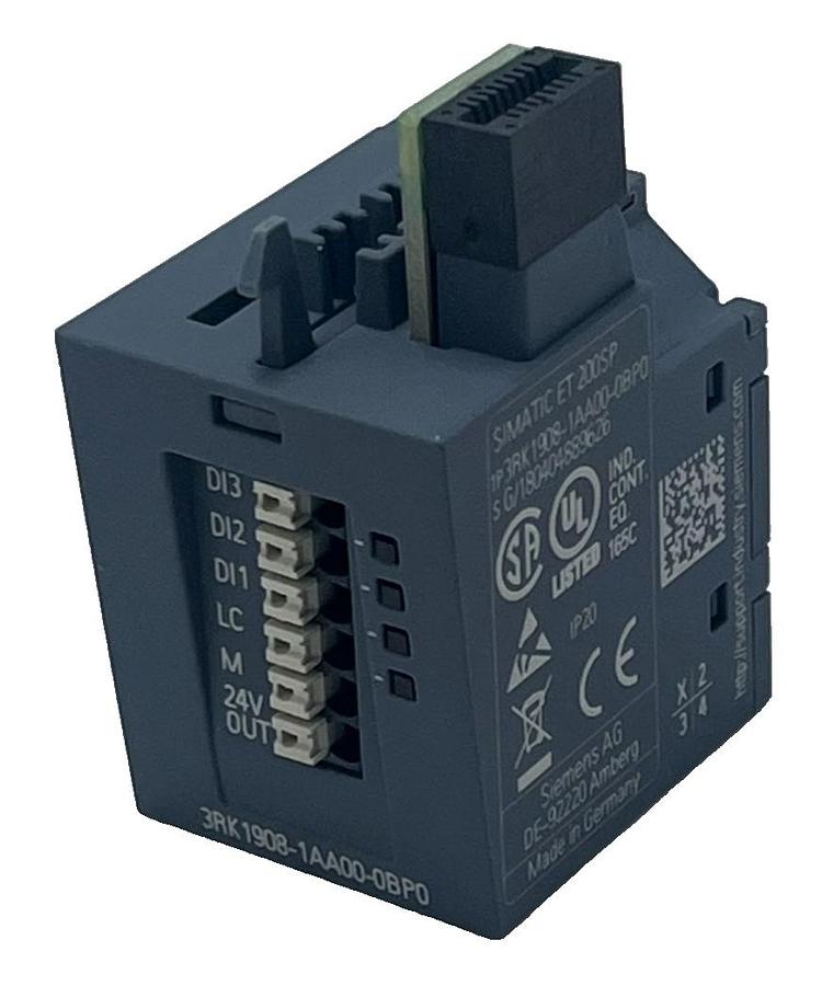 Used (2) Siemens 3RK1908-1AA00-0BP0 SIMATIC ET 200SP 3DI/LC Control Module, NSMP