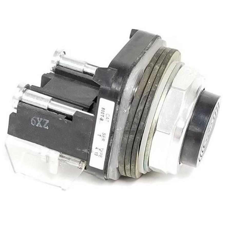 Used ALLEN BRADLEY 800T-B SER. T PUSH BUTTON BLACK W/ 800T-XA SER. C BLOCK