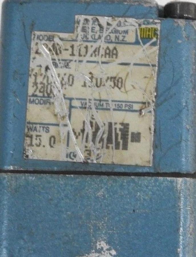 Used MAC VALVES 224B-111KCAA SOLENOID VALVE 110/120VAC, 50/60HZ, 240VDC, 15W