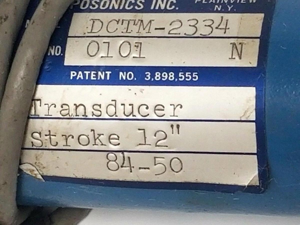 Used TEMPOSONICS INC. DCTM-2334 TRANSDUCER 12'' STROKE 84-50 20'' IN. ROD 24-5/8'' IN