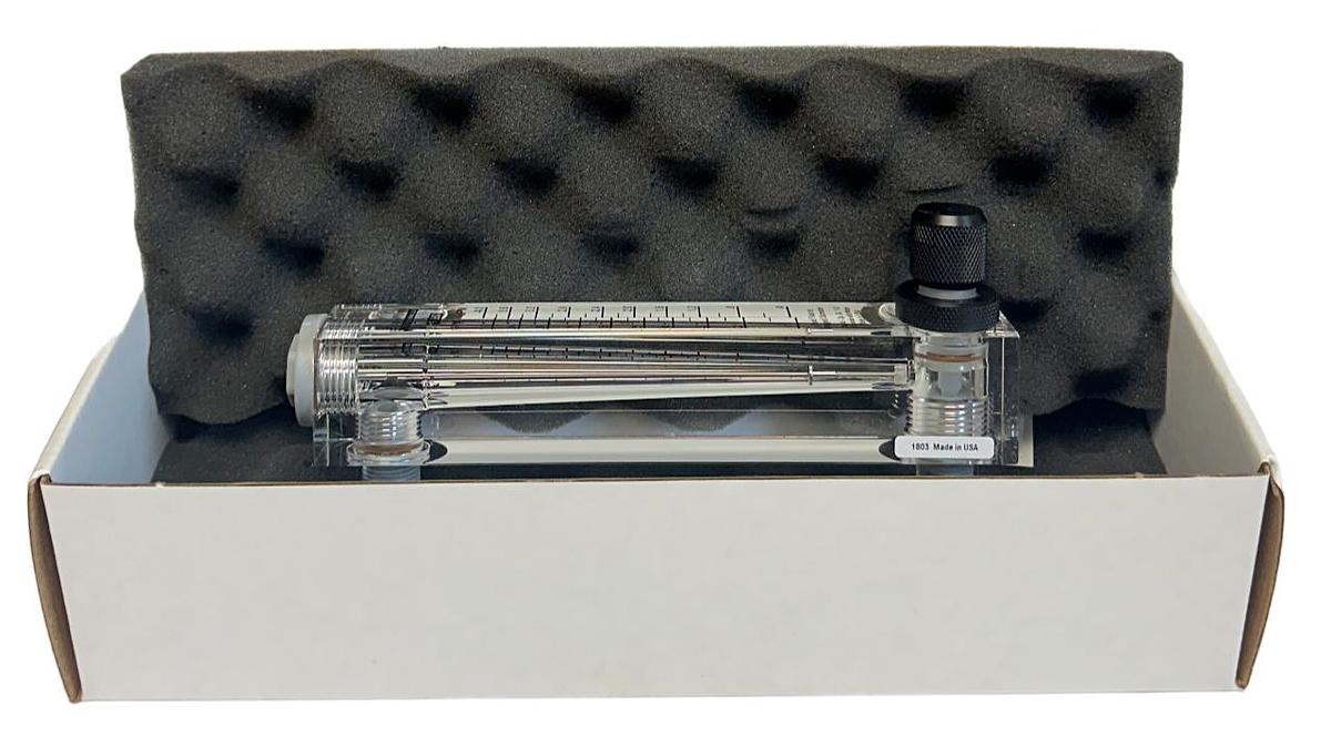 Used BLUE-WHITE INDUSTRIES 29002-002 / F-55375LA / F-550A FLOW METER .1-1 GPM NSMP