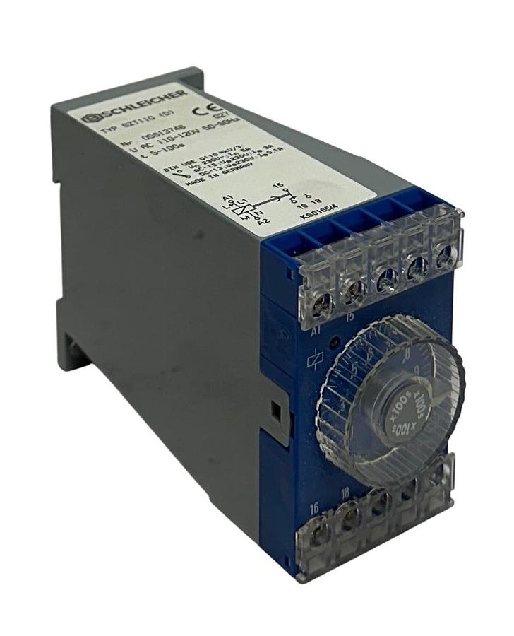 Used SCHLEICHER 05913748 027 / SZT110 (D) TIME DELAY RELAY 5-100s 110-120VAC NSNP