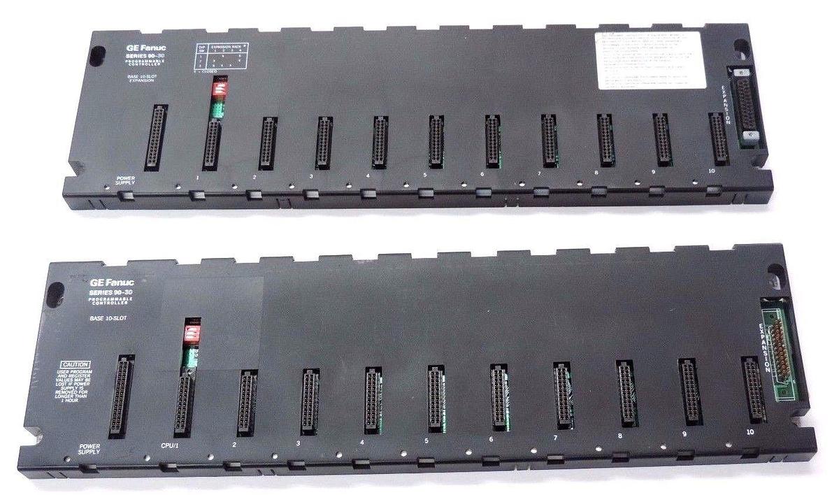 Used LOT OF 2 GE FANUC IC693CHS392C BASES 10-SLOT SERIES 90-30