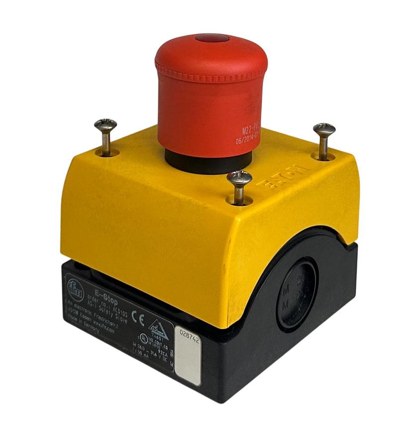 Used IFM AC010S / E-STOP ILLUMINATED IP67 AS-i SAFETY SLAVE PUSH BUTTON 45128 NSMP
