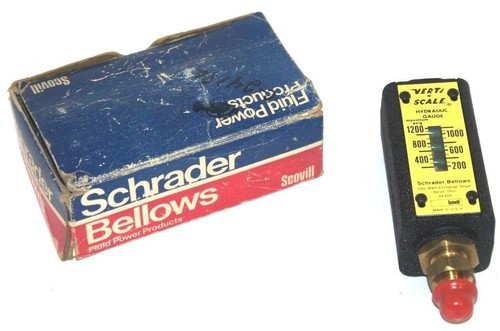 Used NEW SCHRADER BELLOWS 612-0010 HYDRAULIC GAUGE, 200-1200 PSI