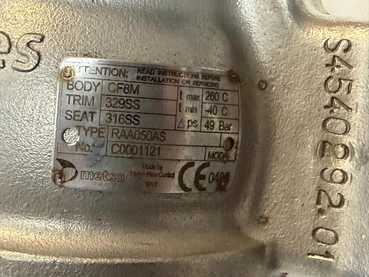 Metso Neles RAA050AS Ball Valve with B1JU8/35L Actuator and NE724 Positioner