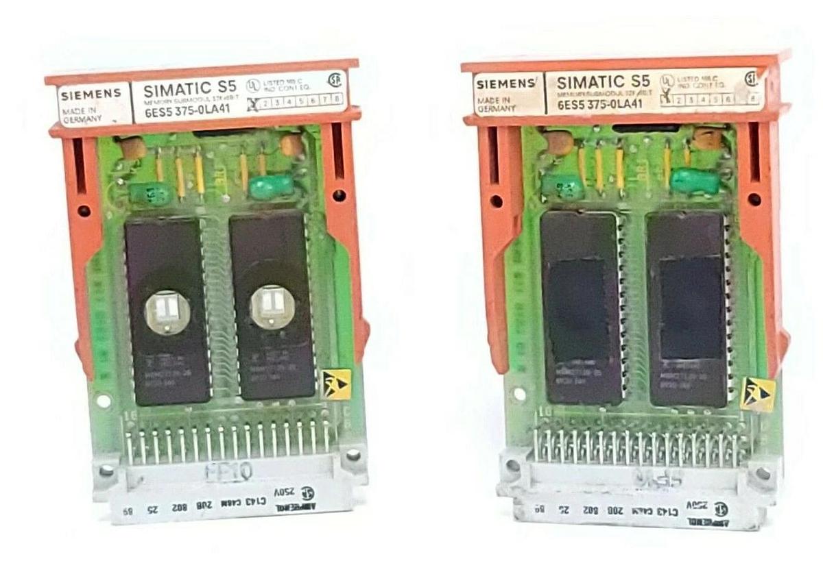 Used LOT OF 2 SIEMENS 6ES5-375-0LA41 MEMORY MODULES EPROM 6ES53750LA41
