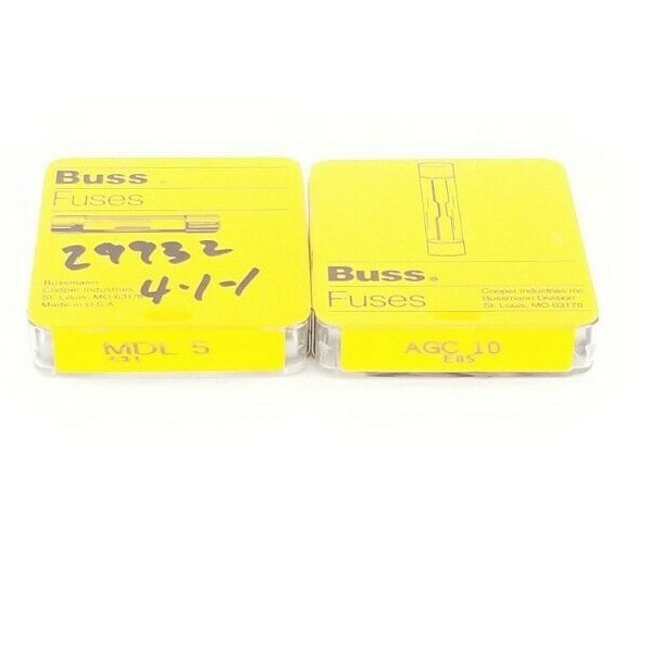 Used LOT OF 5 NEW COOPER BUSSMANN MDL-5 & (4) AGC-10 FUSES