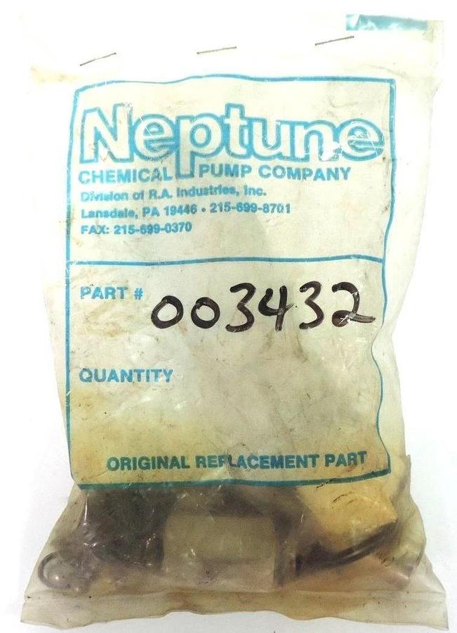Used NEPTUNE CHEMICAL PUMP COMPANY DIAPHRAGM METERING PUMP SPARE PARTS KIT 003432