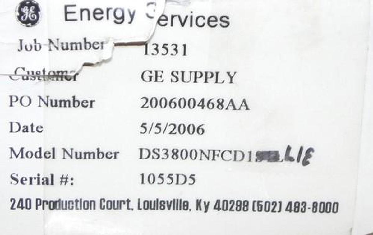 Used GENERAL ELECTRIC DS3800NFCD1L1E FIRING CIRCUIT CARD