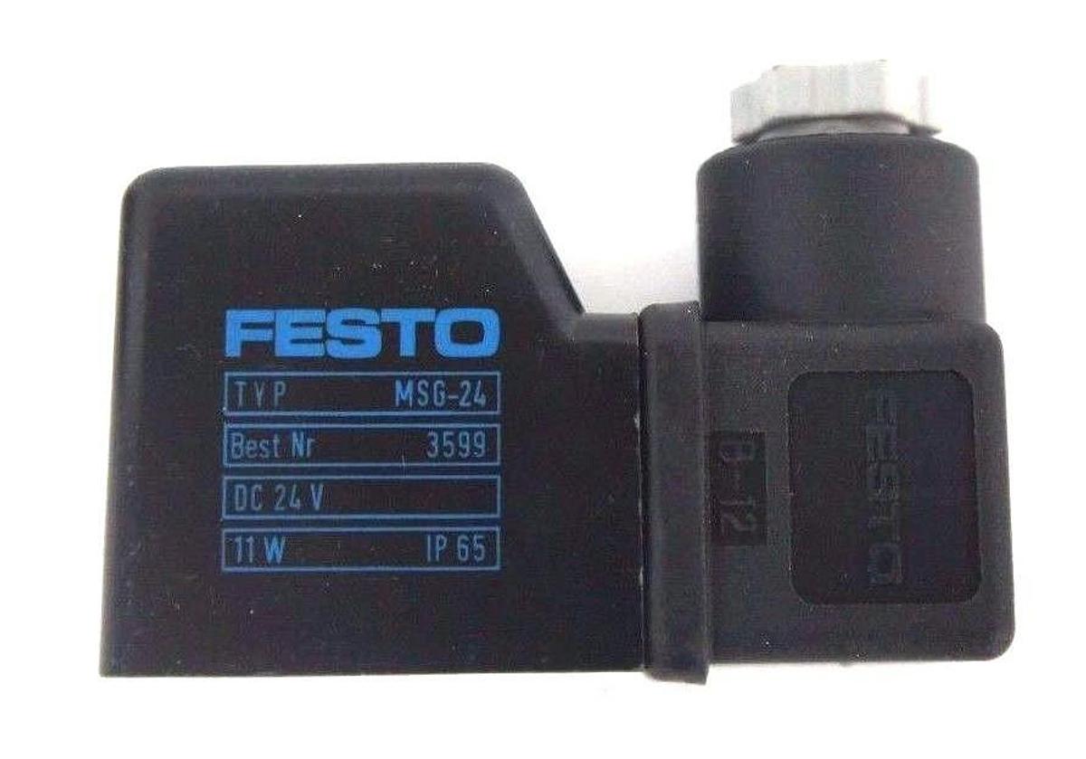 LOT OF 2 NEW FESTO MSG-24 SOLENOID COILS 3599, 24VDC, 11W
