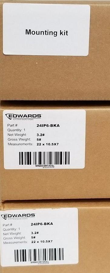 Used NIB EDWARDS 24IP6D-BKA BLACK ALUMINUM DOUBLE SIDED CLOCK 48VDC .4A, 24IP6DBKA