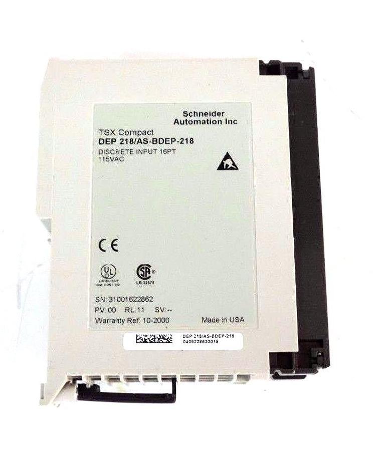 Used LOT OF 2 NIB SCHNEIDER AUTOMATION DEP 218/AS-BDEP-218 INPUT MODULES 16PT, 115VAC