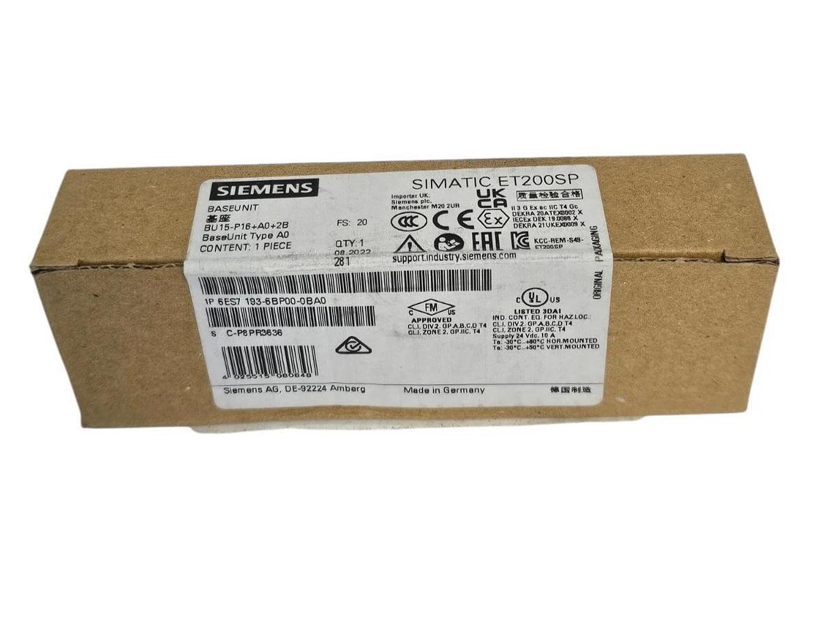 Used SIEMENS 6ES7-193-6BP00-0BA0 BASEUNIT SIMATIC ET200SP 6ES71936BP000BA0 NSFS