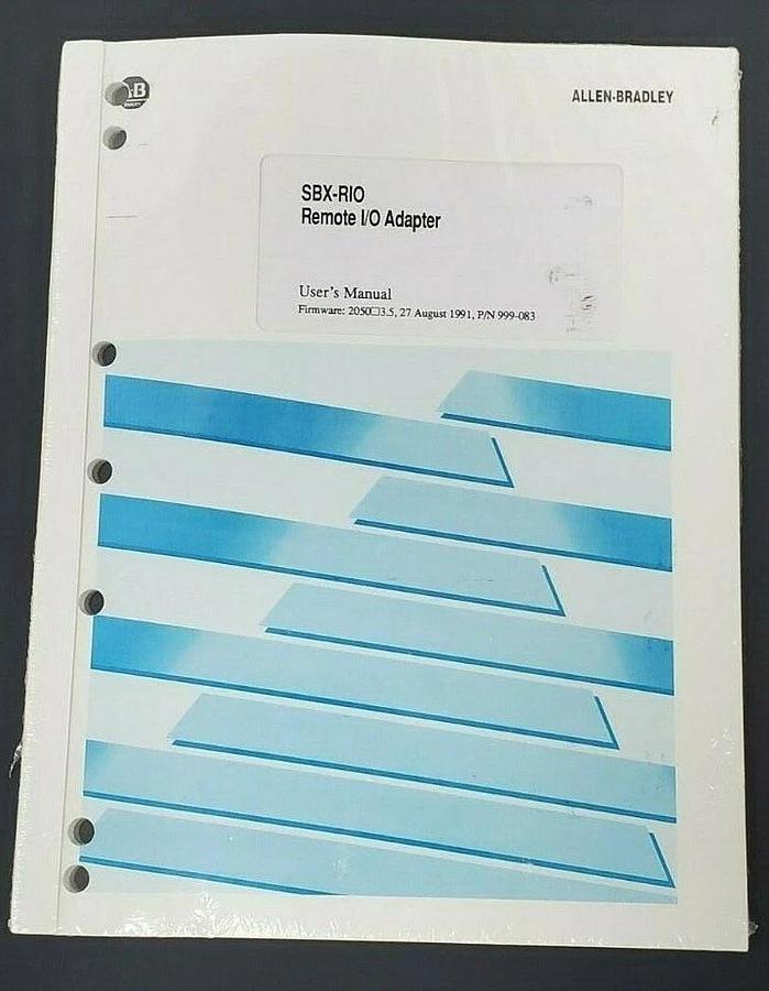 Used NEW ALLEN BRADLEY SBX-RIO REMOT I/O ADAPTER USER'S MANUAL P/N: 999-083