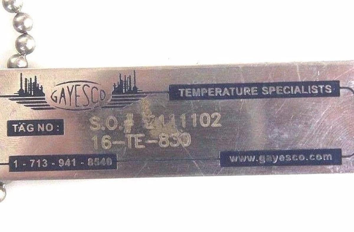 Used CROUSE-HINDS GAYESCO 16-TE-830 TEMPERATURE PROBE, 42" PROBE LENGTH, 16TE830