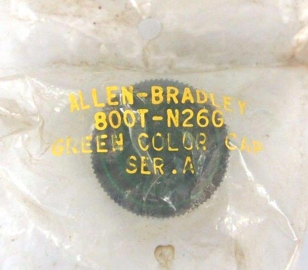 LOT OF 2 NEW ALLEN BRADLEY 800T-N26G GREEN ACRYLIC LENS 800TN26G, SER. A