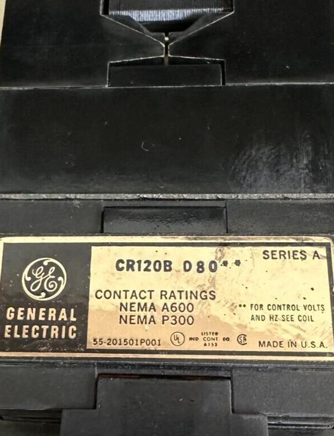 NEW GENERAL ELECTRIC CR120B08002 INDUSTRIAL RELAY 10A 600V 8N.O. CONVERT CONTACT