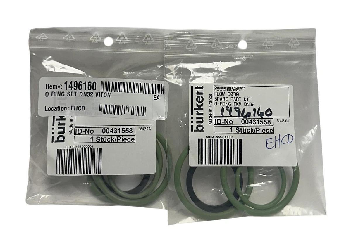 Used 2 BURKERT 00431558 / 431558 FLOW S030 SPARE PART KITS O-RING FKM DN32 OEM NSMP