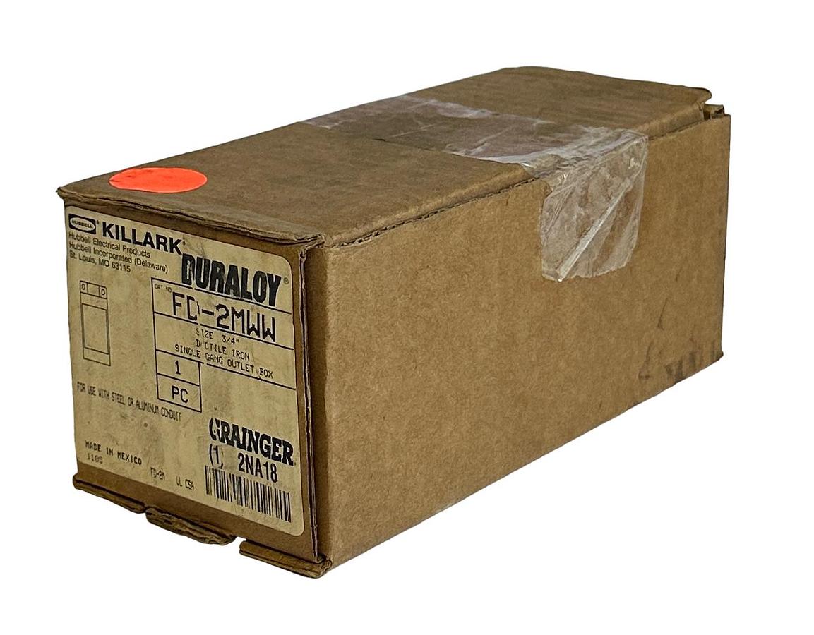 Used NEW KILLARK FD-2MWW / FD2MWW DURALOY SINGLE GANG OUTLET BOX 3/4'' 2NA18