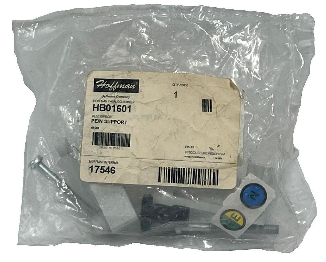 Used HOFFMAN HB01601 PE/N Support Bracket Busbar Insulator Ground Neutral Support